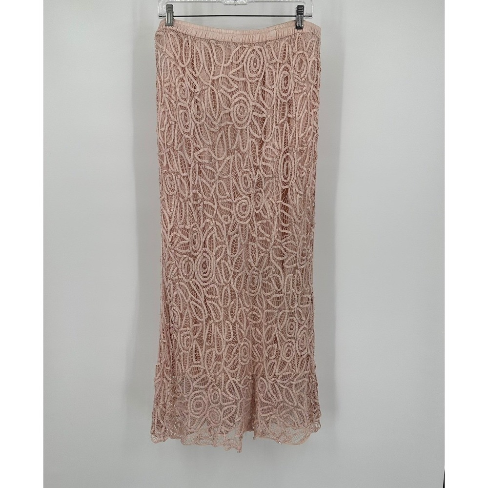 Womens Coquette Fairy Silk Lace Maxi Skirt Size 2X Balletcore Regency Romantic
